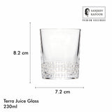 Sanjeev Kapoor Terra Juice Glasses Set of 6- 230 ml, Transparent