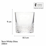 Sanjeev Kapoor Terra Whisky Glasses Set of 6- 330 ml, Transparent
