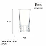 Sanjeev Kapoor Terra Water Glasses Set of 6- 290 ml, Transparent