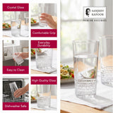 Sanjeev Kapoor Terra Water Glasses Set of 6- 290 ml, Transparent