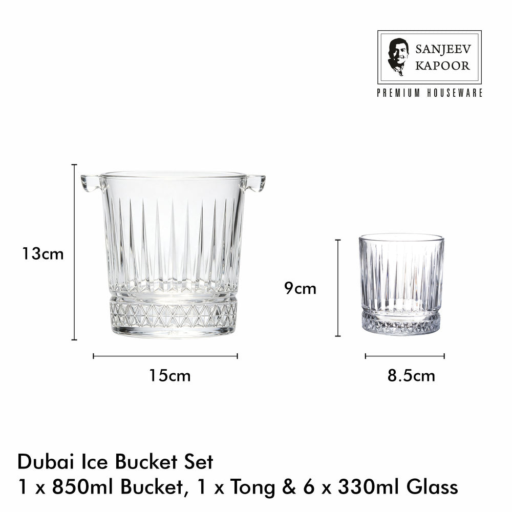 Sanjeev Kapoor Dubai Bar Set- 8 Pieces, Transparent