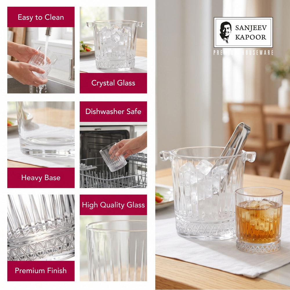 Sanjeev Kapoor Dubai Bar Set- 8 Pieces, Transparent