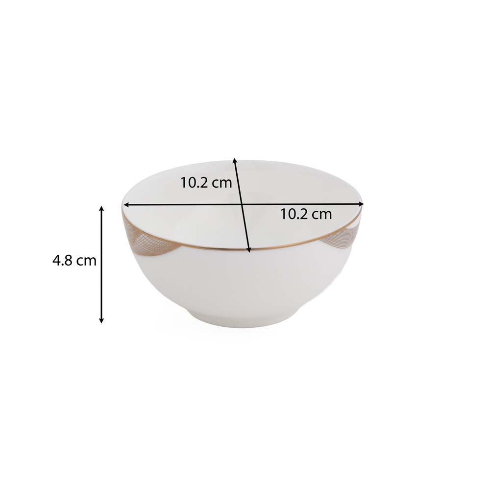 36 Pieces Swirl Porcelain Dinner Set- White and Gold