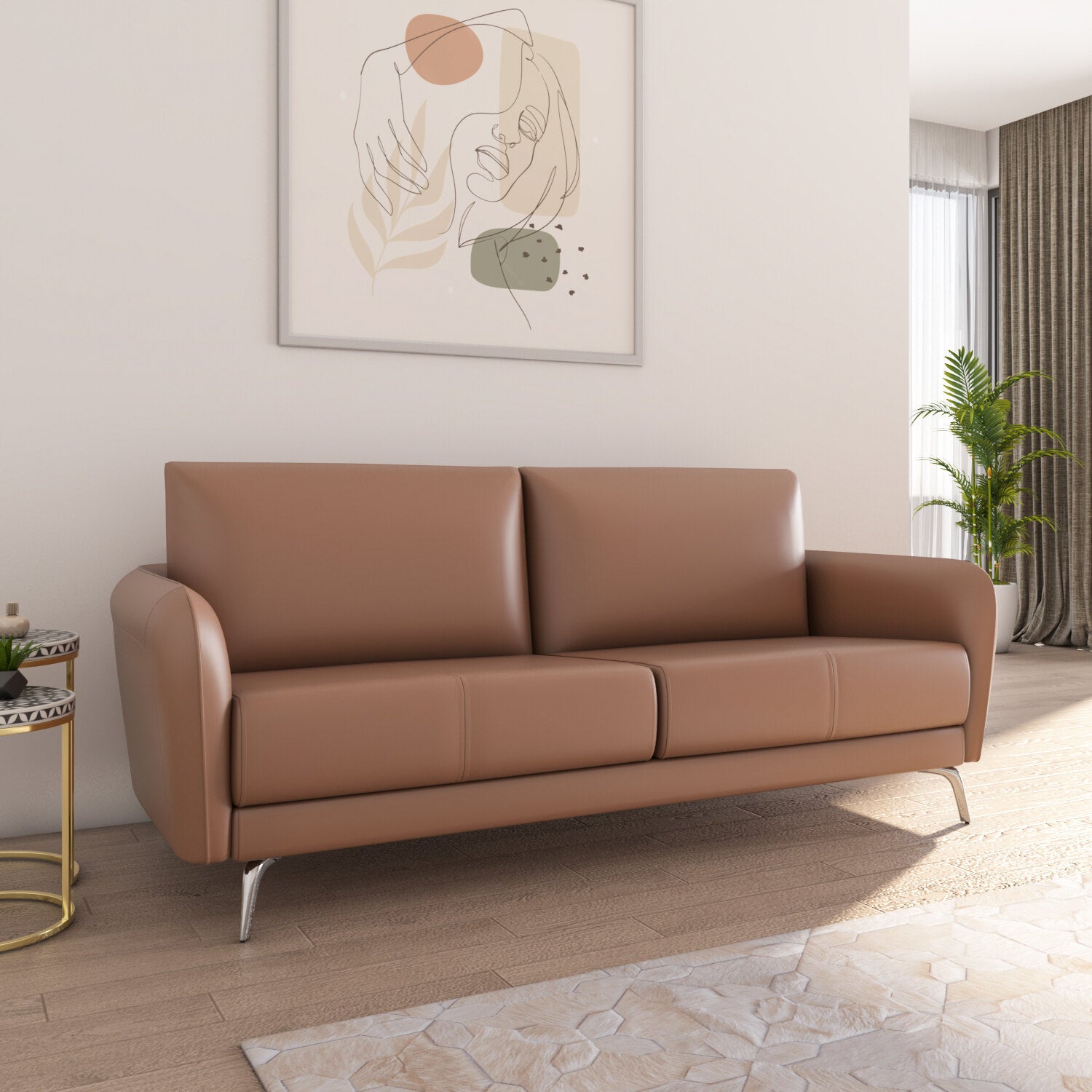 Tanis 3 Seater Sofa (Tan)