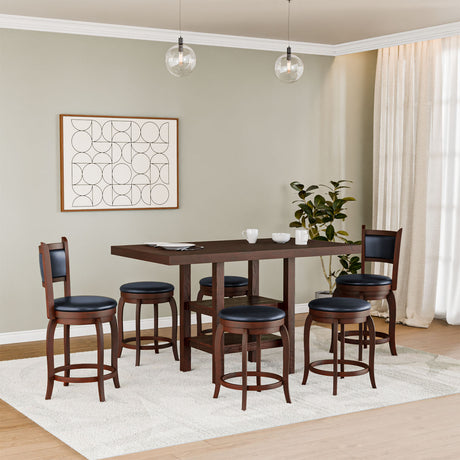 Nilkamal Theon Counter Height 6 Seater Dining Set (Dark Expresso) - 01