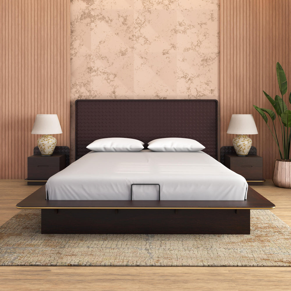 Triton King Bed with Hydraulic Storage (Cocoa Brown)