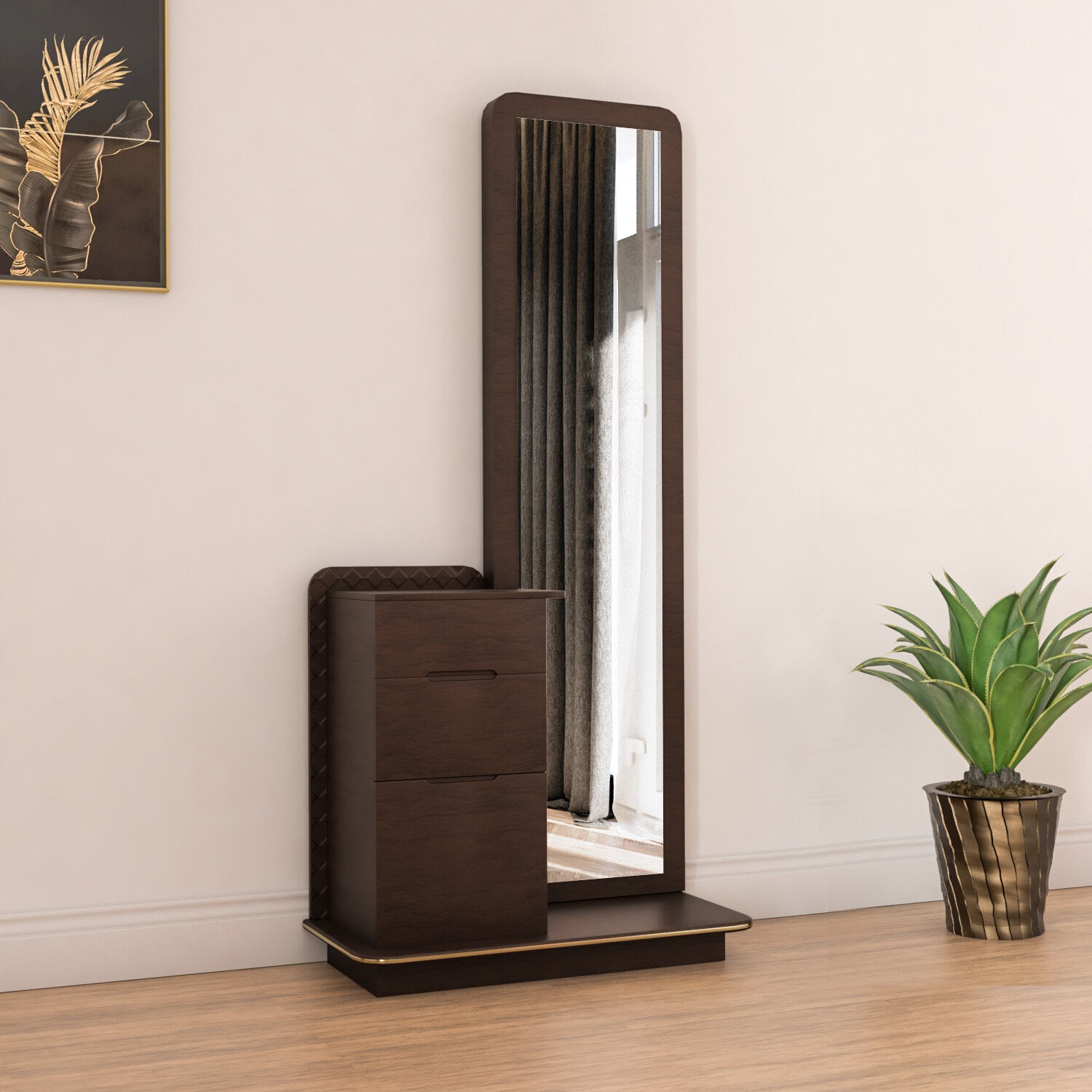 Triton Dresser with Mirror (Cocoa Brown)
