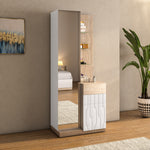 Tron Engineered Wood Dresser- Travertine & White
