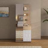 Tron Engineered Wood Dresser- Travertine & White