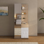 Tron Engineered Wood Dresser- Travertine & White