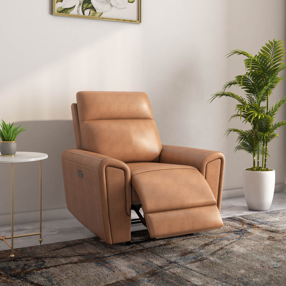 Venosa 1 Seater Electric Recliner Sofa- Tan