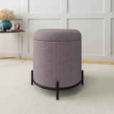 Nilkamal Volga Fabric Ottoman With Storage And Metal Base Brown