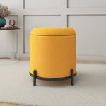 Volga Ottoman with Storage and Metal Base(Yellow)