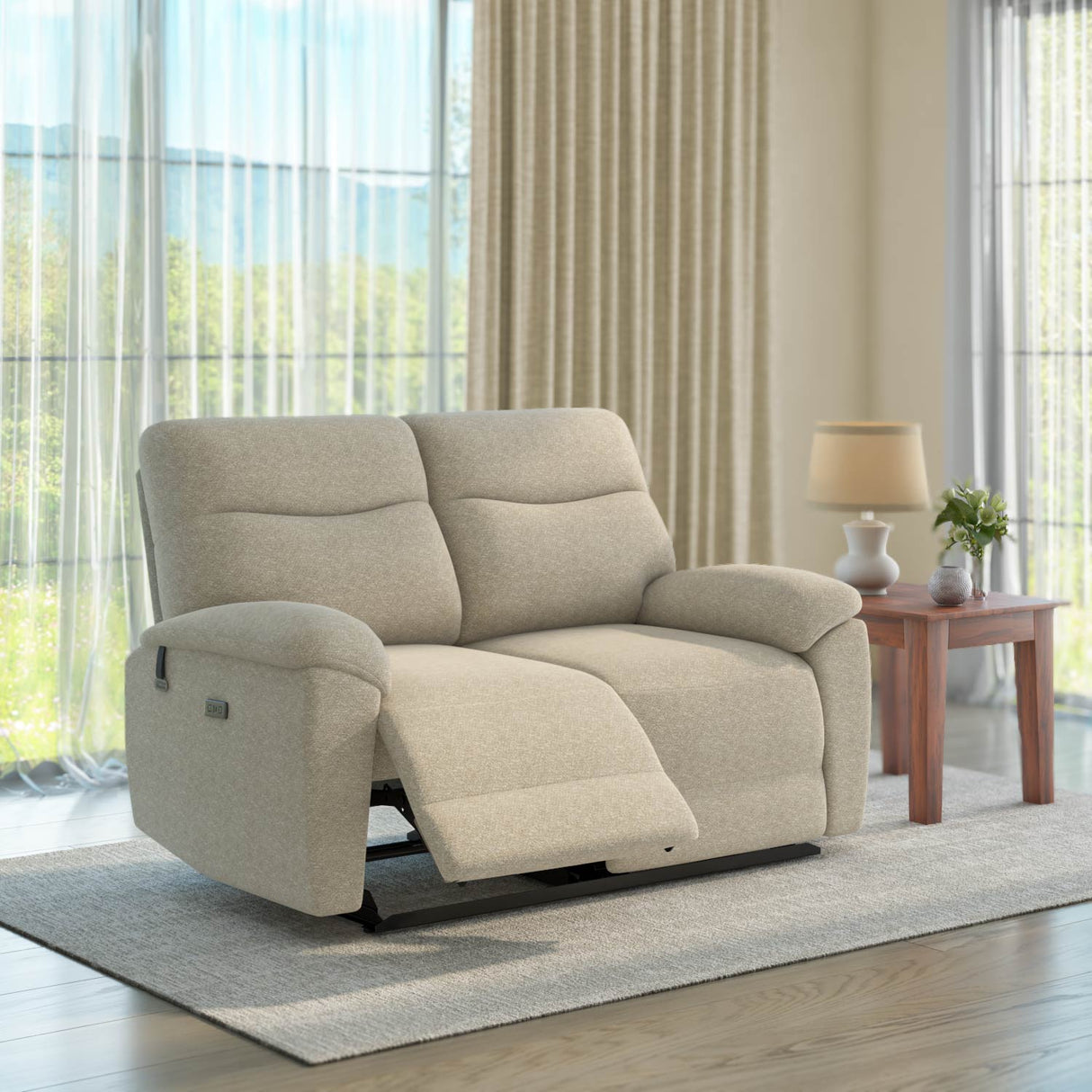 Wagner 2 Seater Electric Recliner Sofa- Beige