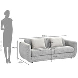 Nestivo 3 Seater Fabric Sofa Cum Bed with Pocket Spring Mattress- Texture Grey