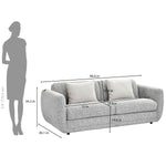 Nestivo 3 Seater Fabric Sofa Cum Bed with Pocket Spring Mattress- Texture Grey