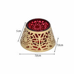 Golden Bloom Decorative Votive Tealight Candle Holder- Golden & Red
