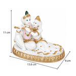 Vandanam Decorative Radha Krishna Showpiece- White & Gold
