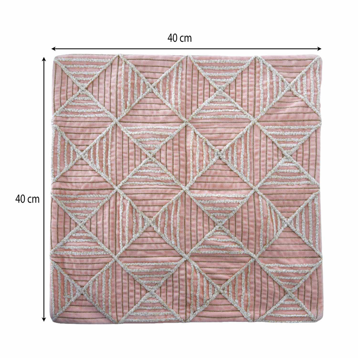 La Rosa Diamond Grid Cushion Cover- Pink