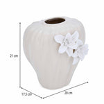 Elan Flora Dual Lily Drop Flower Vase - Cream & White