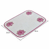 Madhuban Rectangular Lotus Beaded Placemat- Pink