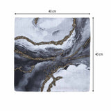 Mystic Marble Waves Pattern 16" x 16" Cushion Cover- Black