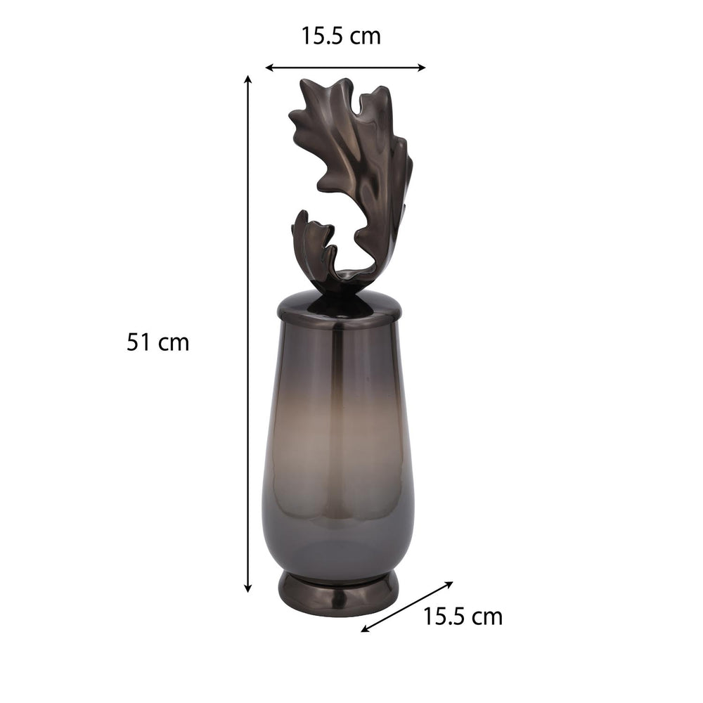 Decorative Hamatite Twig Small Vase- Grey