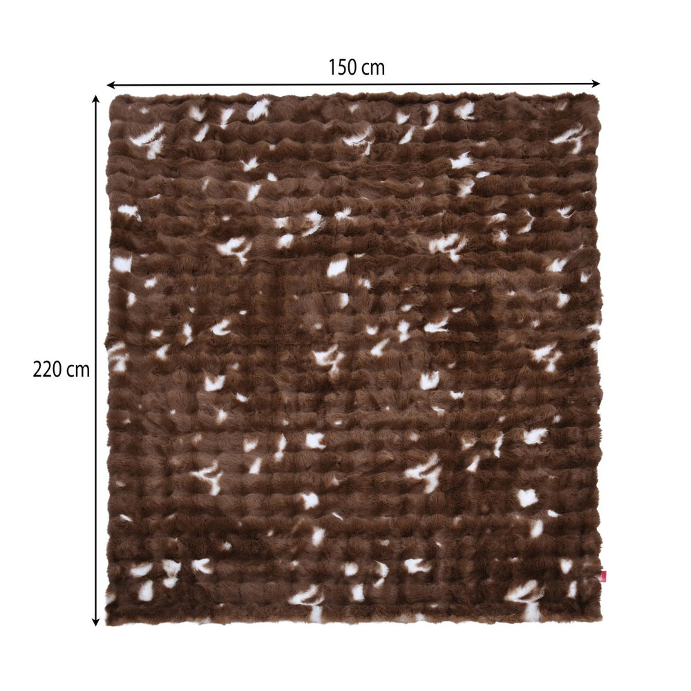Soft Fur Polyester Single Blanket- Brown