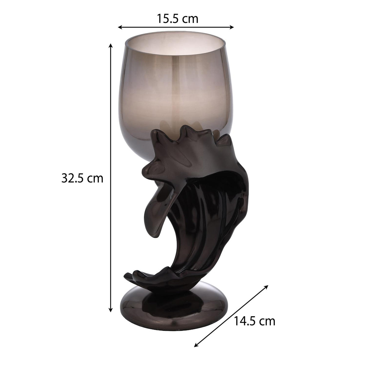 Tidal Splash Small Candle Holder- Grey
