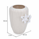 Elan Flora Semi Oval Dual Lily Medium Vase- Cream & White