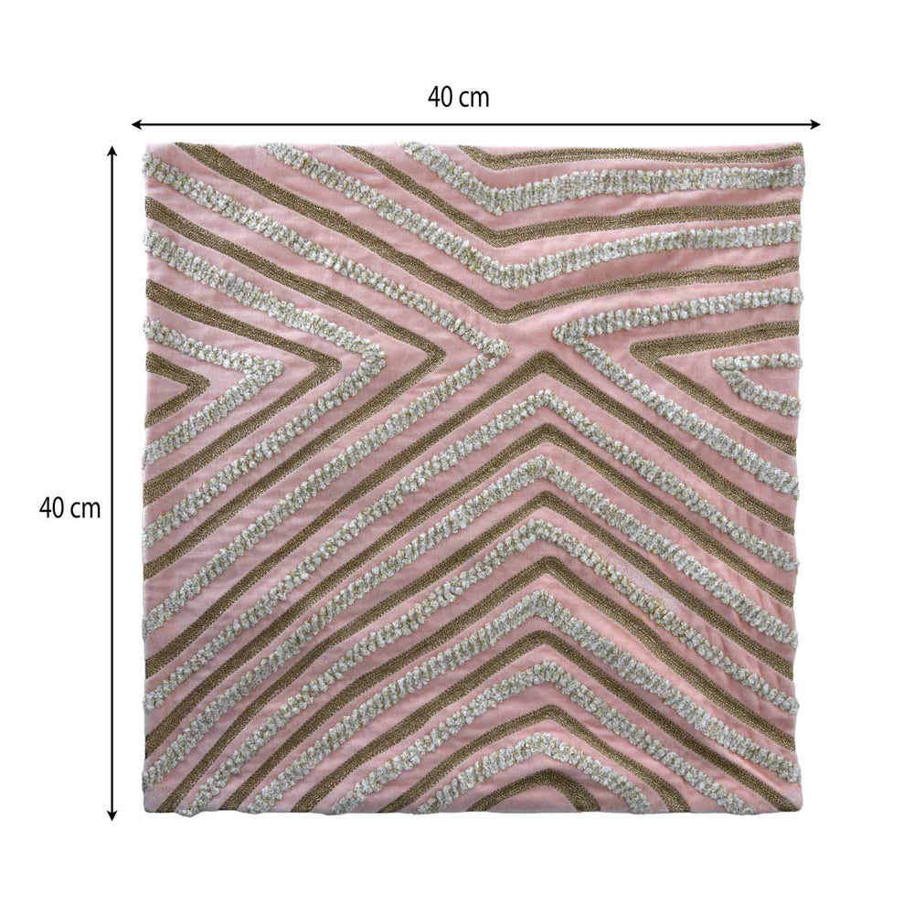 La Rosa Vortex lines Cushion Cover- Pink