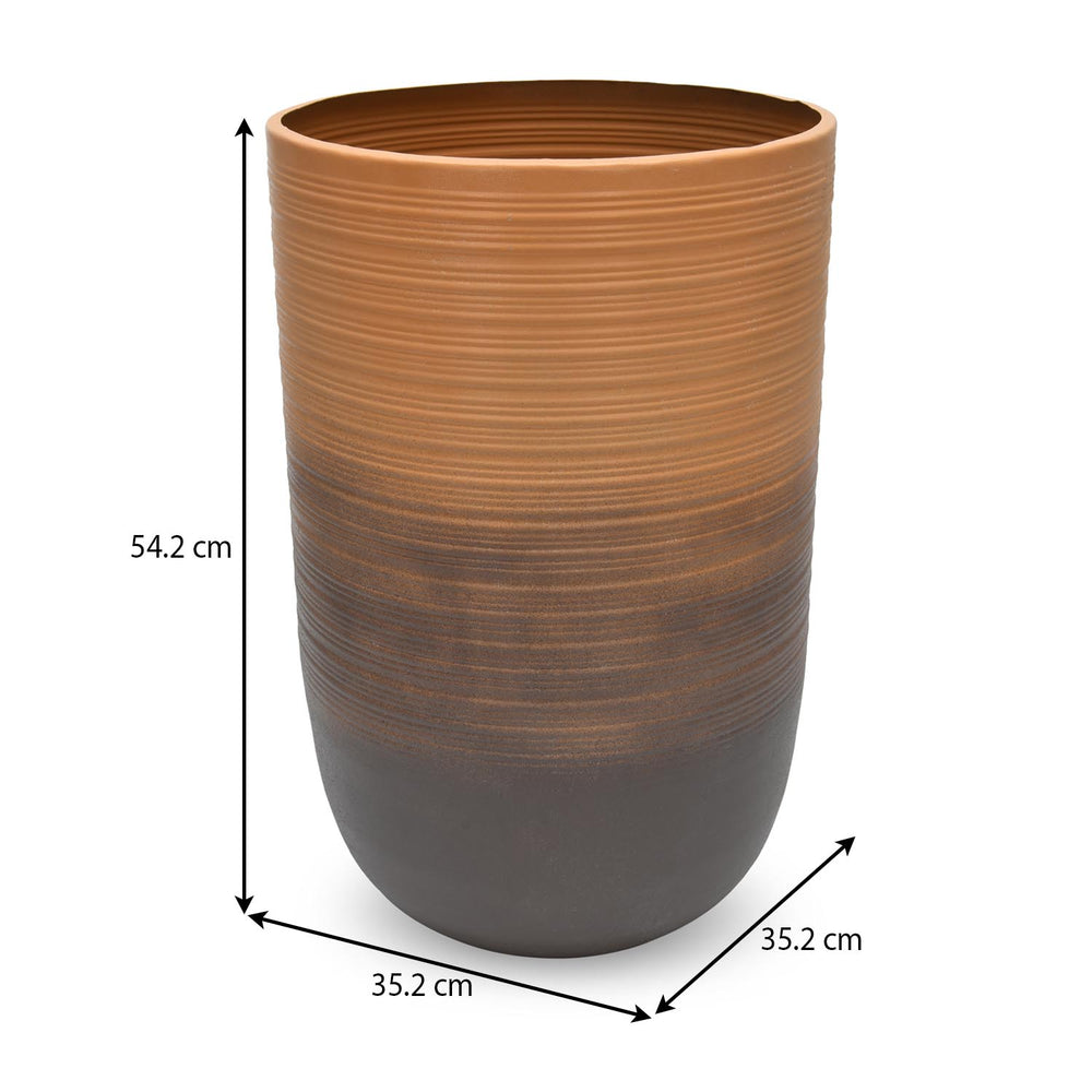 Bullet Shape Ombre Metal Planter- Beige