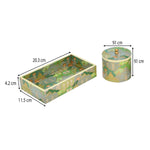 Multipurpose Cannister Set of 2 With Tray- Green