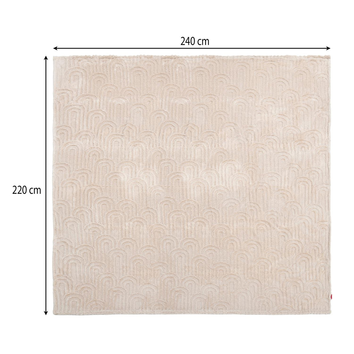 Arch Jacquard Polyester Double Blanket- Beige