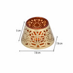 Golden Bloom Decorative Votive Tealight Candle Holder- Golden & Orange