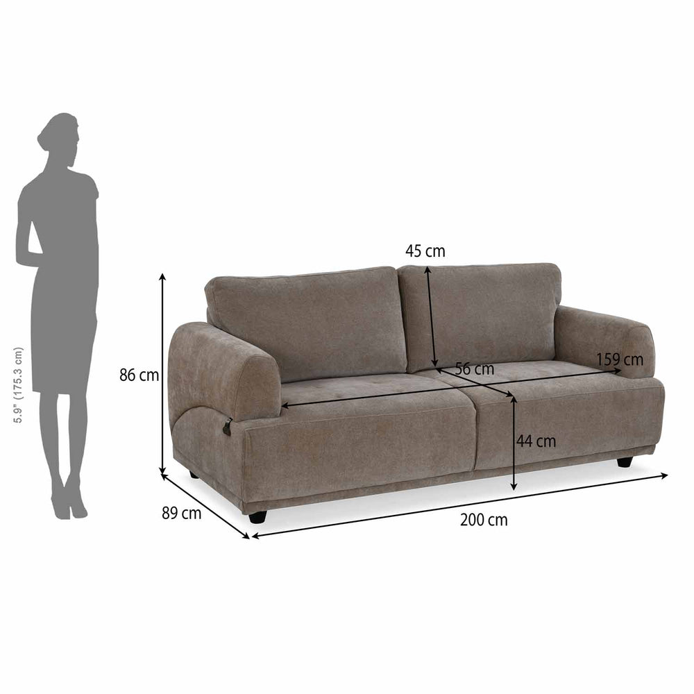 Renzo 3 Seater Sofa- Camel