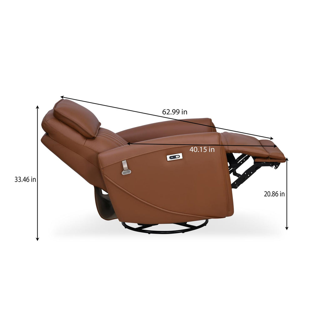 Earthyn 1 Seater Electric Recliner with 3R Mechanism- Chestnut Brown