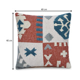 Rustic Bloom Embroidered 16" x 16" Cushion Cover- Multicolor