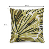 Leaf Radiance Embroidered 16" x 16" Cushion Cover- Green