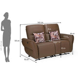 Norma 2 Seater Electric Recliner Sofa- Camel Brown