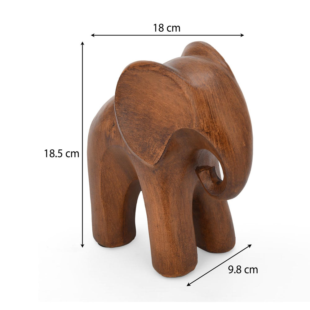 Baby Elephant Polyresin Showpiece- Brown