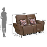Norma 2 Seater Electric Recliner Sofa- Camel Brown