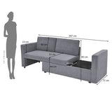 Flip 2 Seater Sofa Cum Bed- Grey