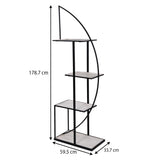 Modern Arch Metal Planter Stand- Ivory & Black