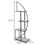 Modern Arch Metal Planter Stand- Ivory & Black