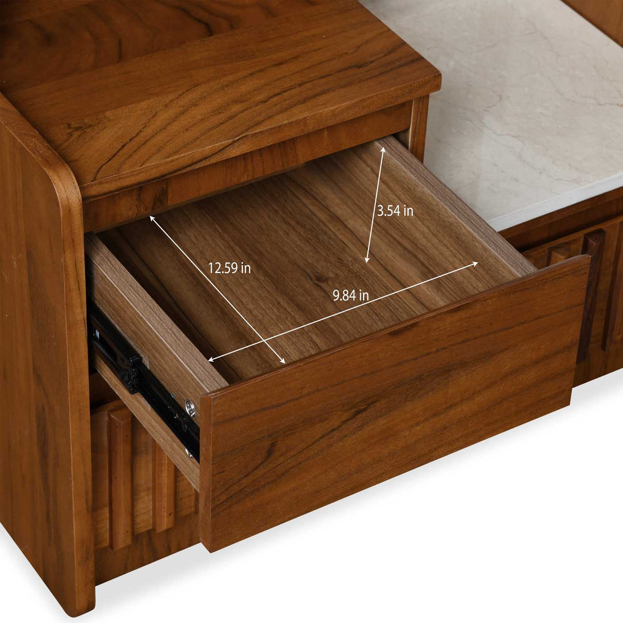 Linea Dresser with Mirror- Honey Walnut