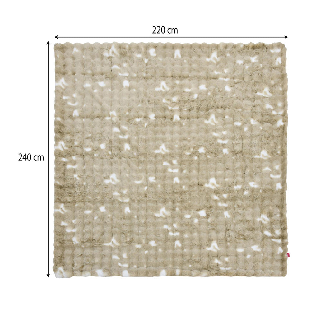 Soft Fur Polyester Double Blanket- Cream