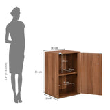 Magnus 3 Door Shoe Cabinet with Small Storage Tower- Lyon Walnut