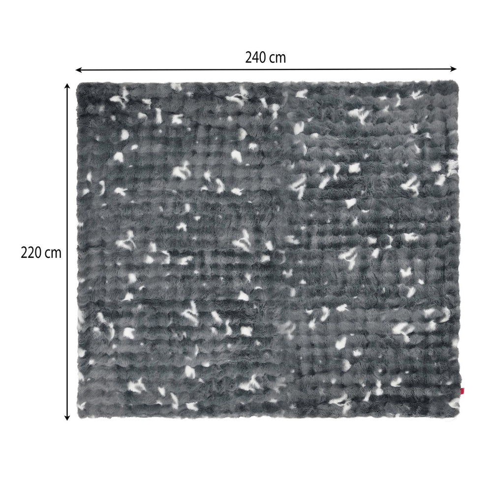 Soft Fur Polyester Double Blanket- Grey