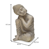 Buddha Resting On Knee Polyresin Outdoor Showpiece- Grey